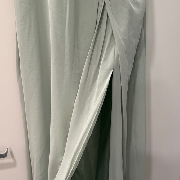 Azazie One-Shoulder Dress in Soft Green - Picture 5 of 12